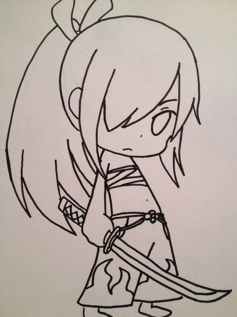 Chibi Erza (not colored) by animelover1016 on DeviantArt