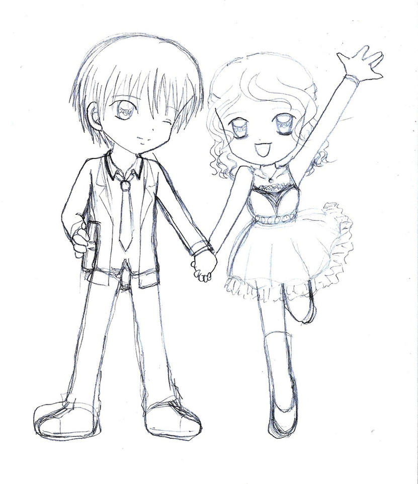 Chibi couple (date) by ArmoGirl5 on DeviantArt