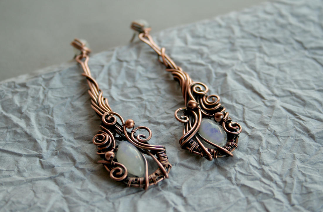 Paisley Copper Earrings by Bodza on DeviantArt
