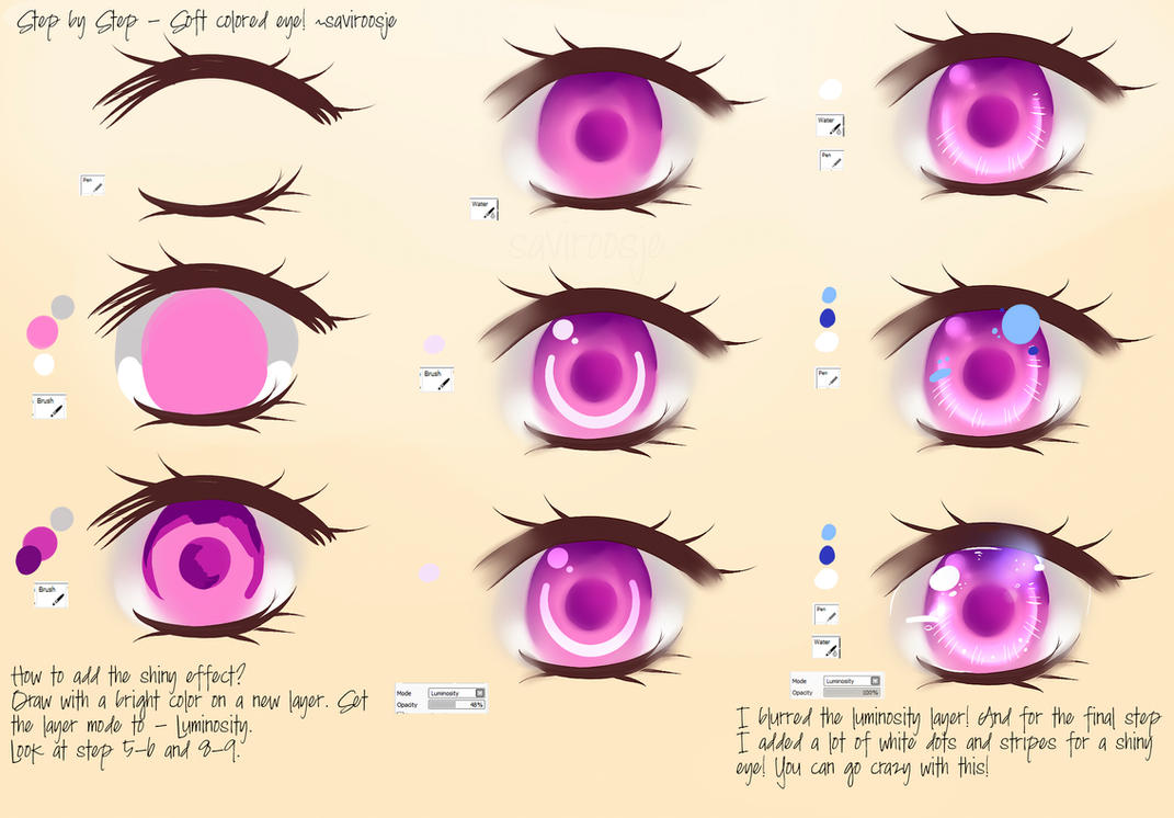 Step By Step - Soft colored eye by Saviroosje on DeviantArt