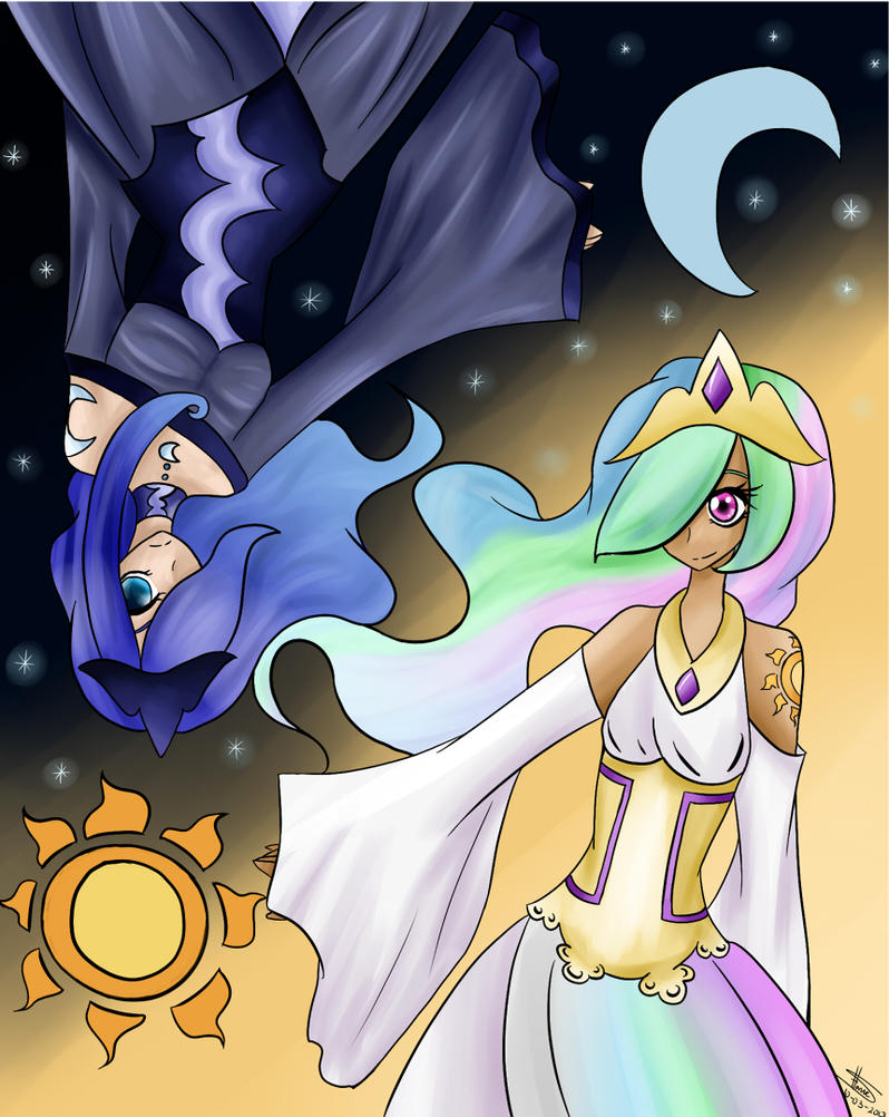 Celestia and Luna - Human version by HH-Anime-HH on DeviantArt