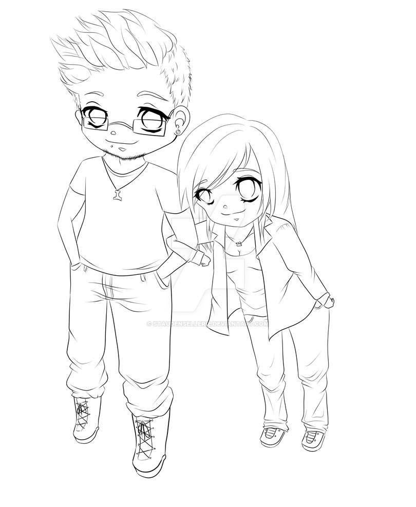 Inspirational Anime Chibi Couple Coloring Pages | Top Free Printable