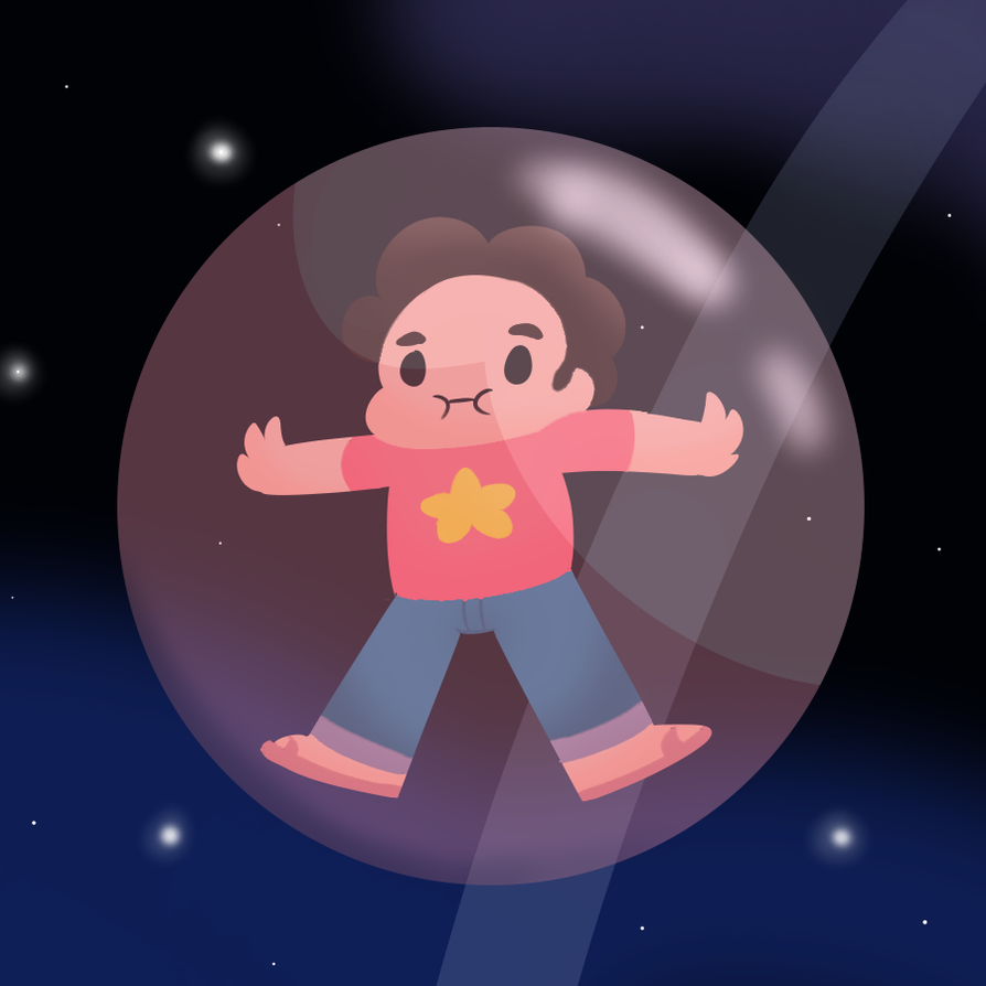 Steven from Steven Universe! This was a fanart competition at school, the topic was 'space' haha check it, it lineless art uwu