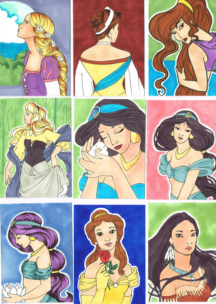Disney Inspired ACEO Artist Trading Cards by Lamorien on