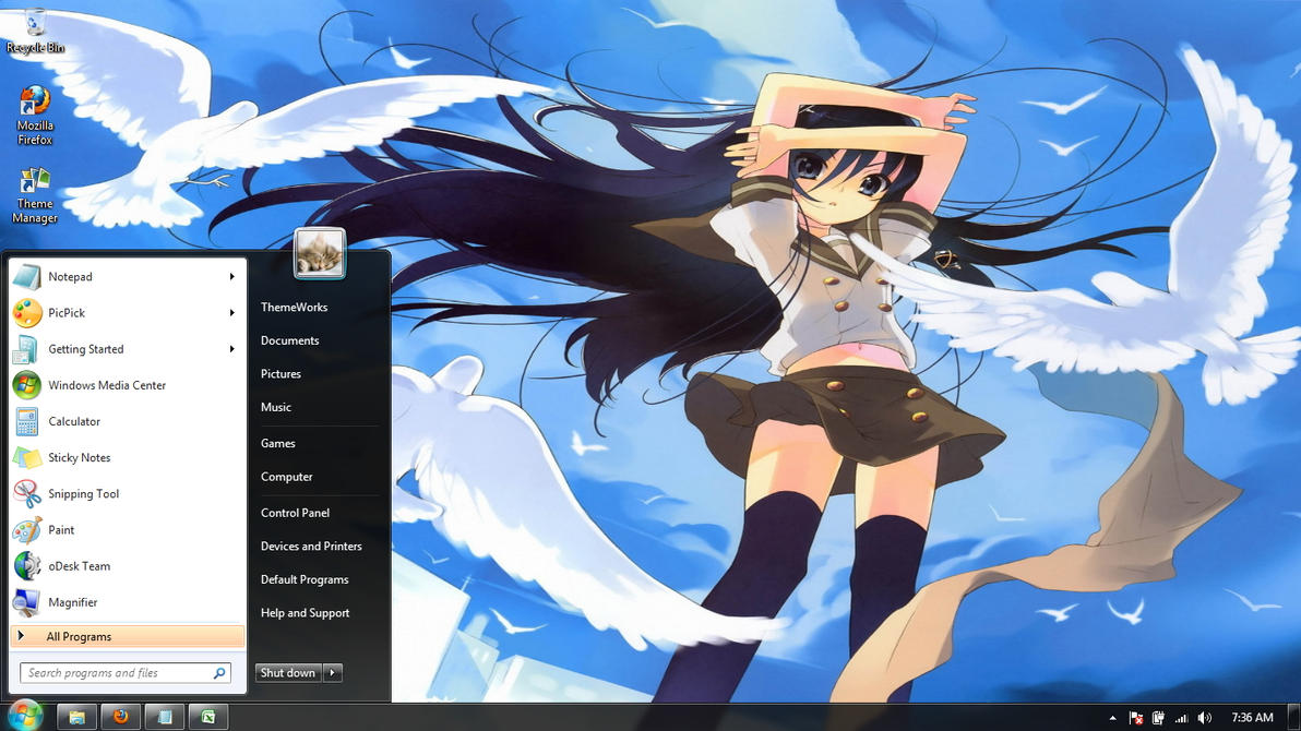Anime-girls-13 Windows 7 theme by windowsthemes on DeviantArt