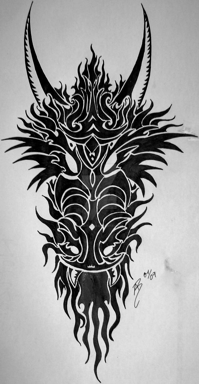 dragon head tribal by SwarzezTier on DeviantArt