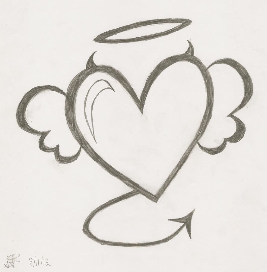 Angel Devil Heart tattoo by SapphireSoul102 on DeviantArt