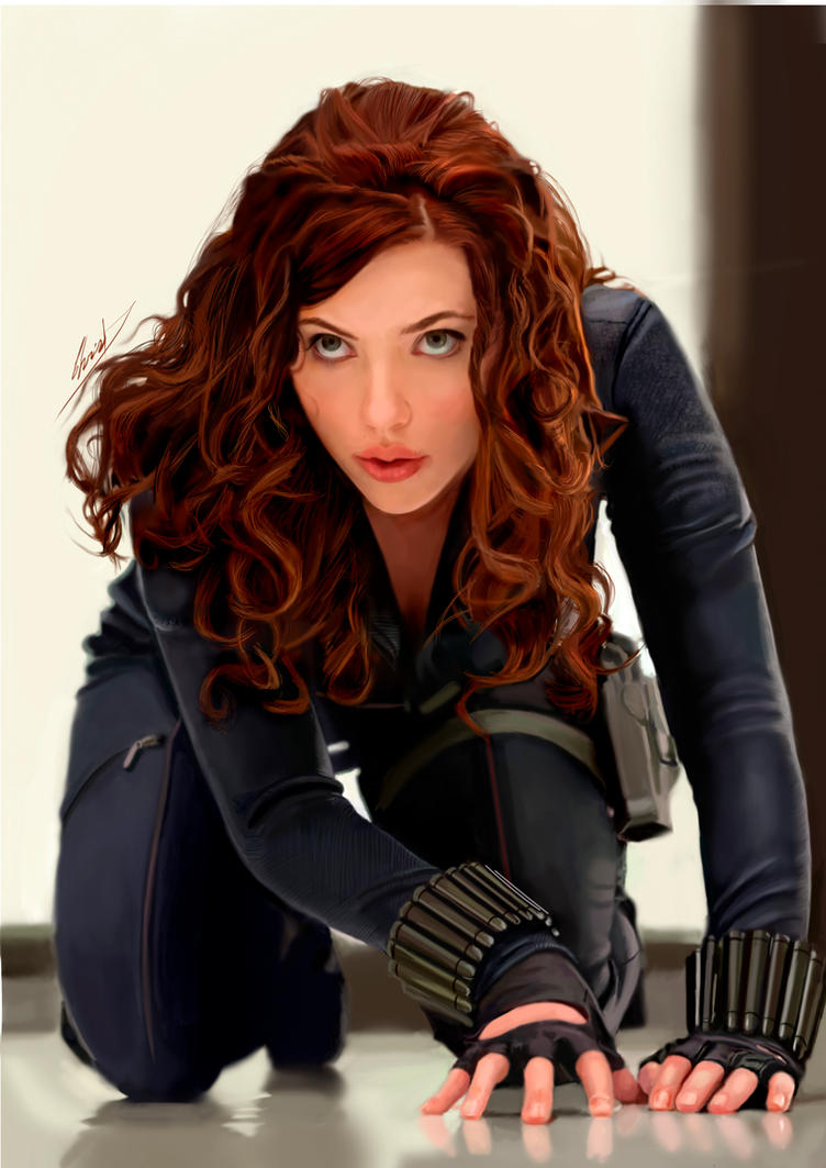 Black Widow Scarlett Johansson By Moroteo56 On Deviantart 