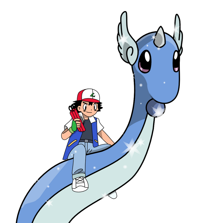 Ash with Dragonair by Mighty355 on DeviantArt