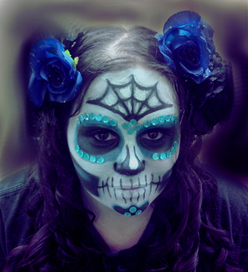 Blue Sugar Skull by Shearartdsgn on DeviantArt