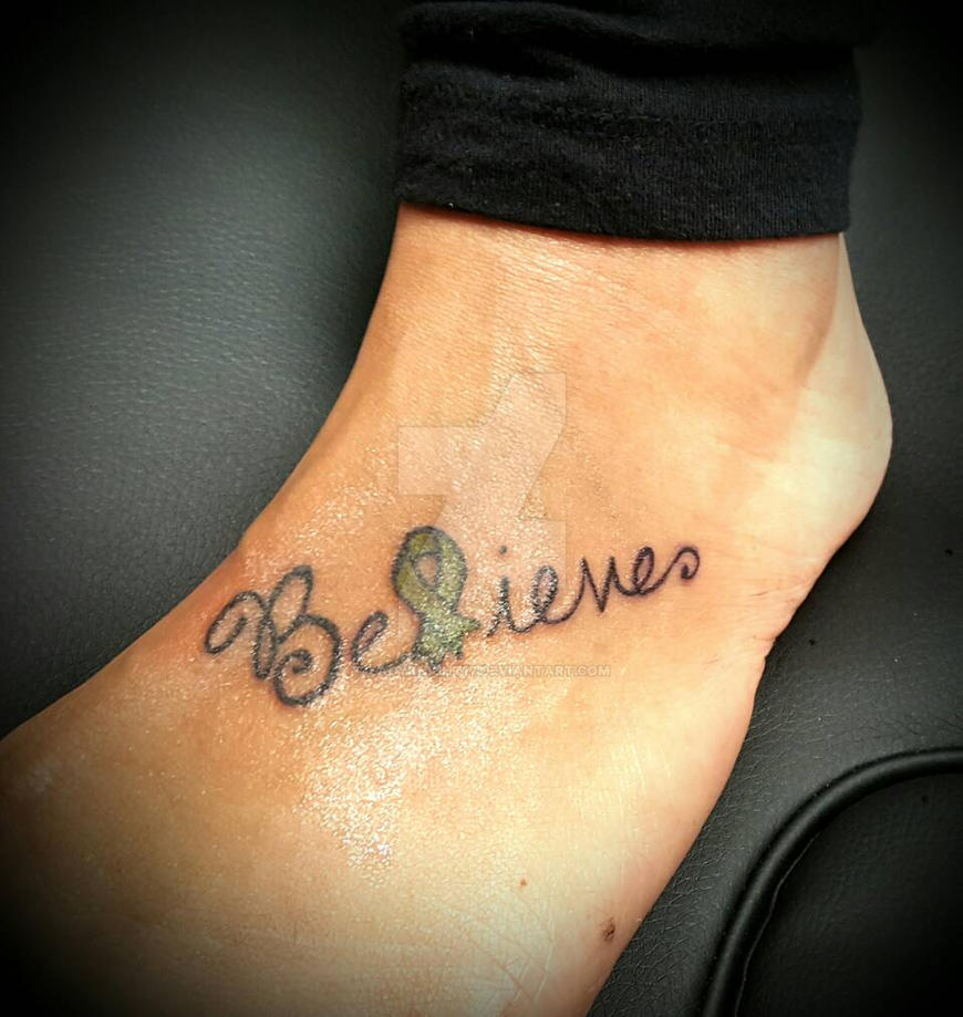 Believe Cancer Ribbon Tattoo by Ladyknight17 on DeviantArt