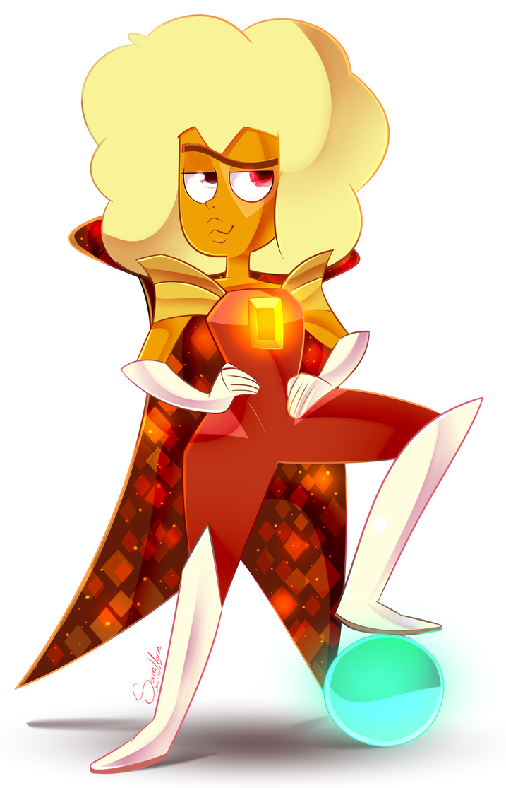 I'm so happy there's a Hessonite on Save the Light. She looks so darn cute!! And the fact that hessonites are a type of Garnet is adorable :3. So I did some sorta redraw from the pose here! : ...