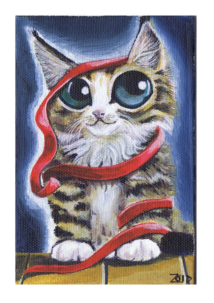 Funny cat cute tabby kitten painting by KingZoidLord on DeviantArt