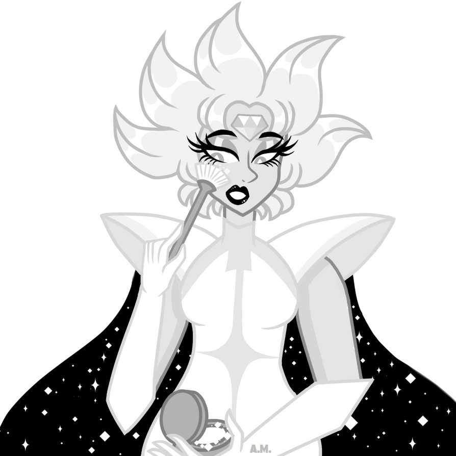 Her eyeshadows are on point.  Her eyelashes are on point. Her lipstick is on point. Her nails are on point. And she is throwing shade at Steven. White Diamond is a Beauty Guru confirmed.