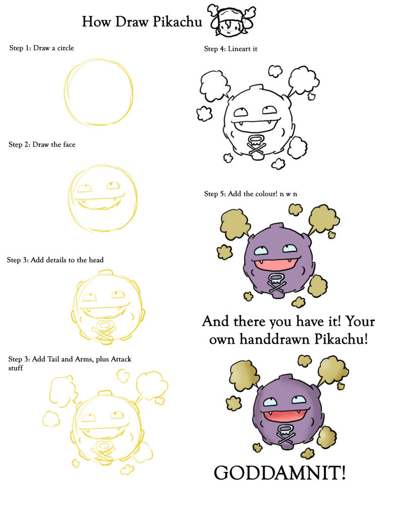 How to draw Pikachu by CassielSocks on DeviantArt
