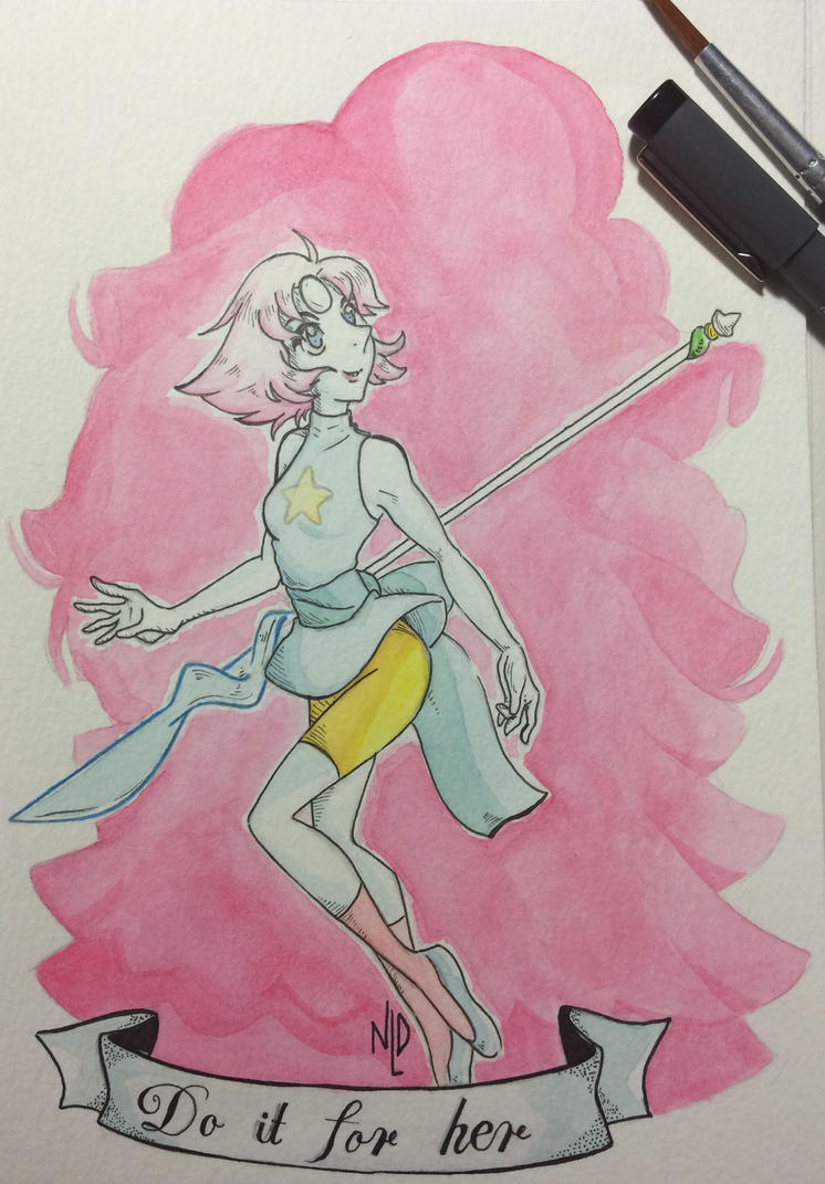 "Deep down you know you weren't built for fighting, but that doesn't mean you're not prepared to try." ---- Art by me Pearl (c) Rebecca Sugar (Cartoon Network - Steven Universe)