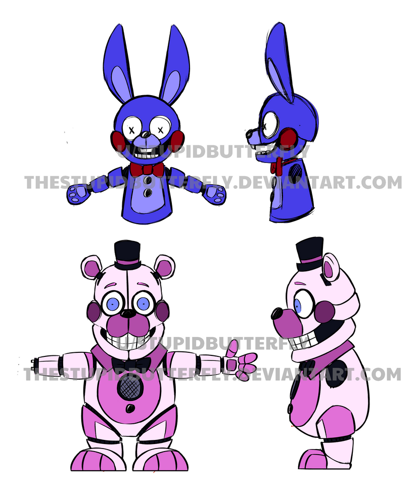 Stylized Funtime Freddy and Bonbon Designs by theStupidButterfly on ...