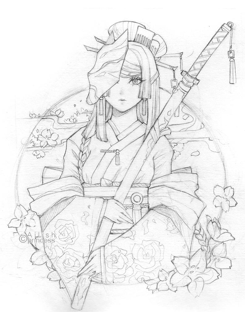 Line art   Kimono by Princess  Ailish on DeviantArt
