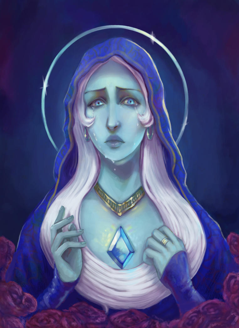 Blue Diamond from Steven Universe done Catholic-style.  First bit of work for this site- hi