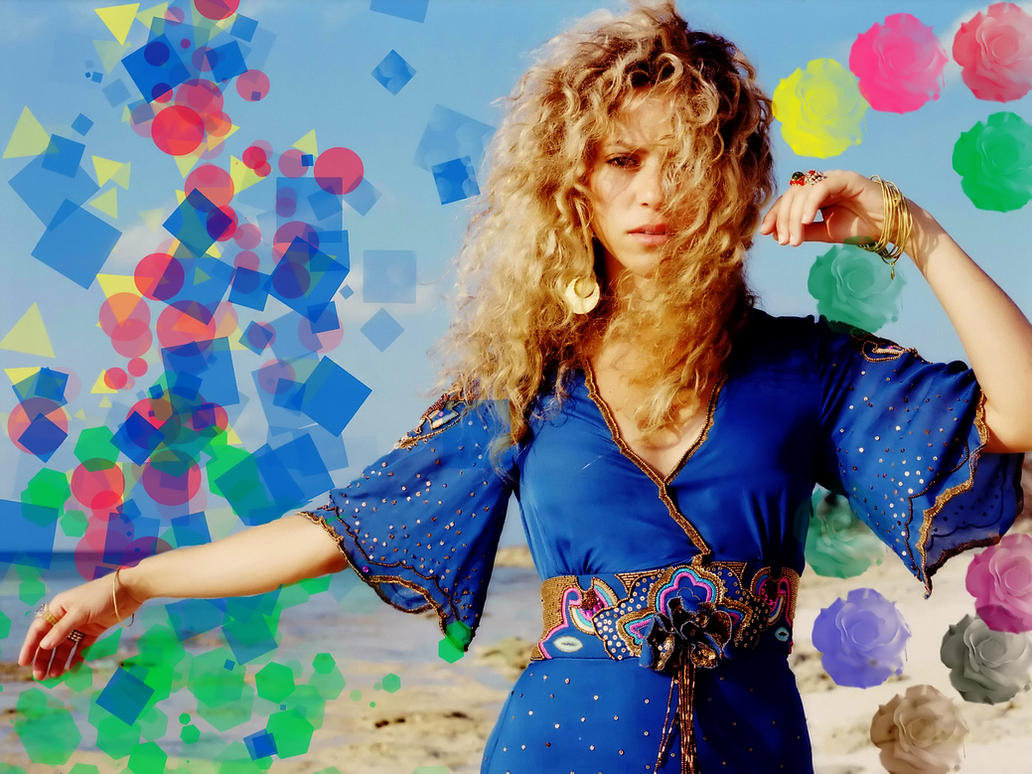 Shakira Mebarak Blue Dress by erdali on DeviantArt