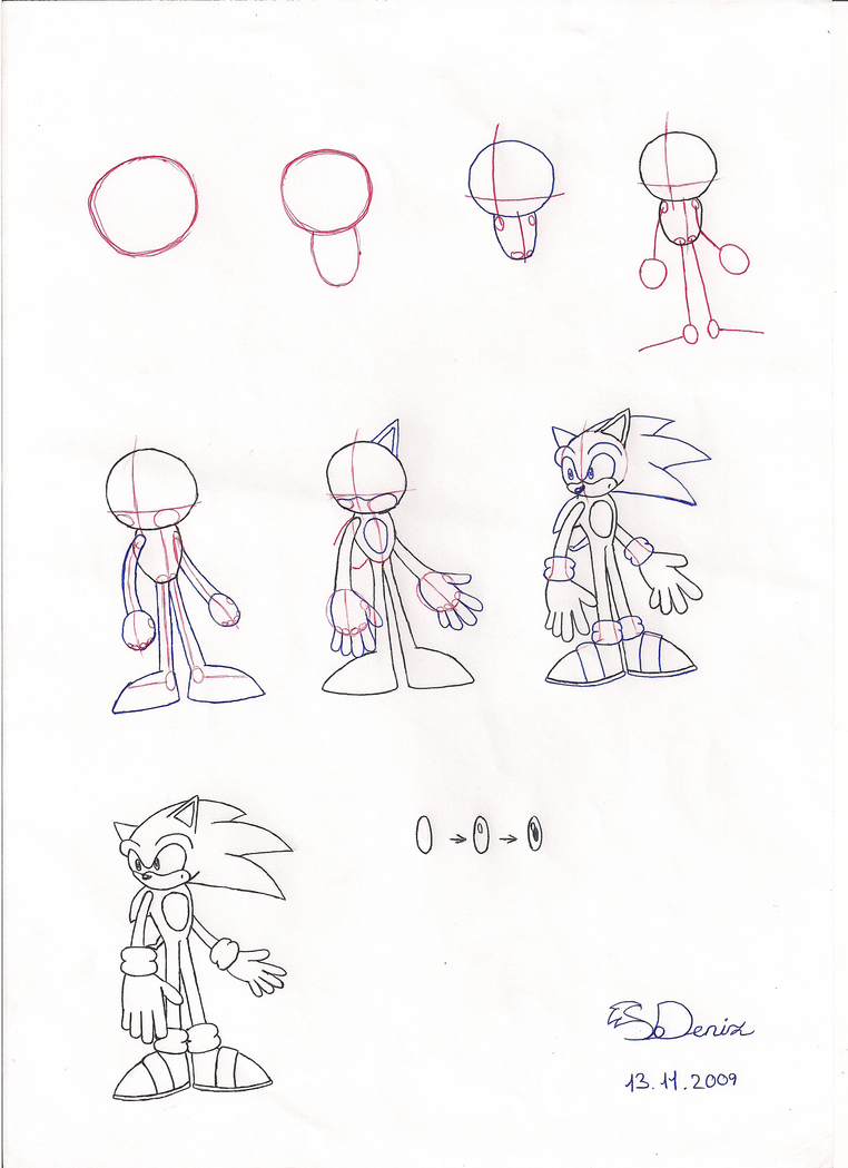 Tutorial - How to draw Sonic by Sonicdeniz on DeviantArt