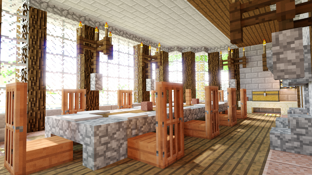 Minecraft Modrn Kitchen And Dining Room