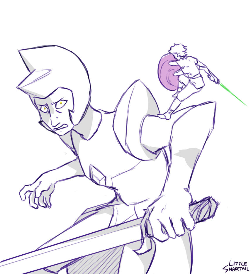 Commissioned by Fanfiction.net user Edgar H. Sutter/DeviantArt user  From Star Wars/Steven Universe crossover fanfiction Gem Wars Content shown: Yellow diamond looking hateful and vengefu...