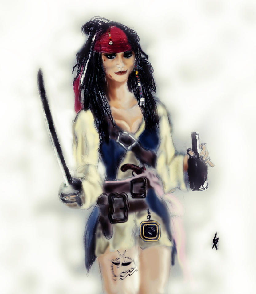 Female version of Captain Jack Sparrow by LeticiaRavagnani on DeviantArt