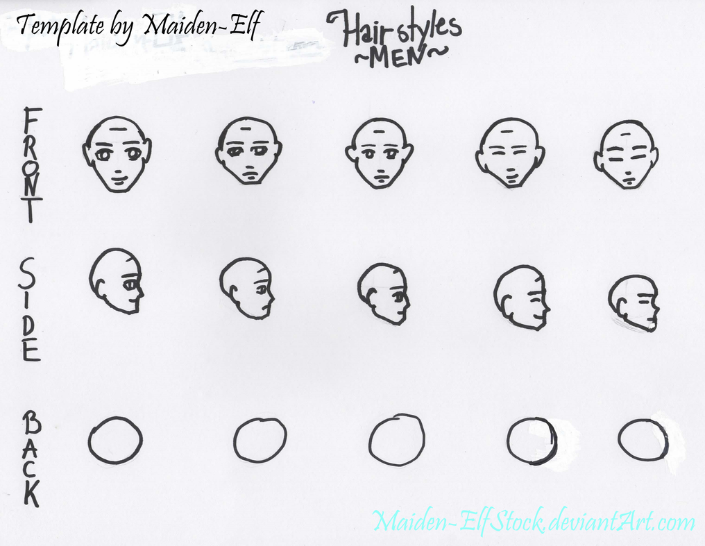 Male Hairstyles .Template. by MaidenElfStock on DeviantArt