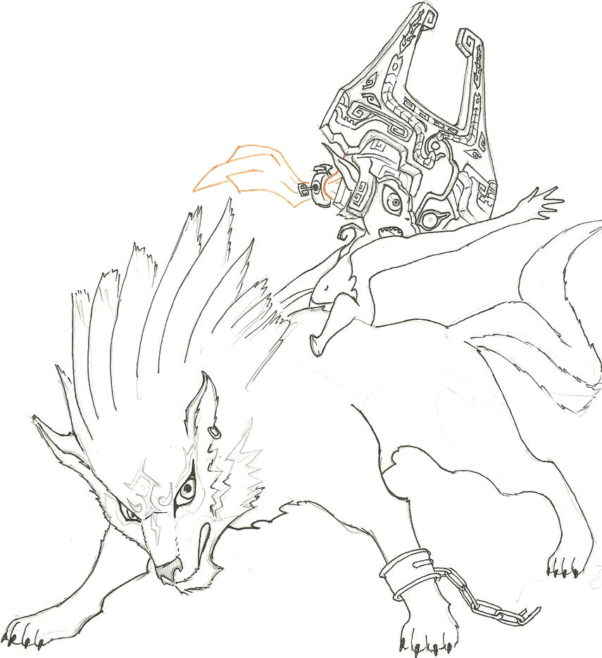 Wolf link and Midna Lineart by CAP7AINTEZZVII on DeviantArt