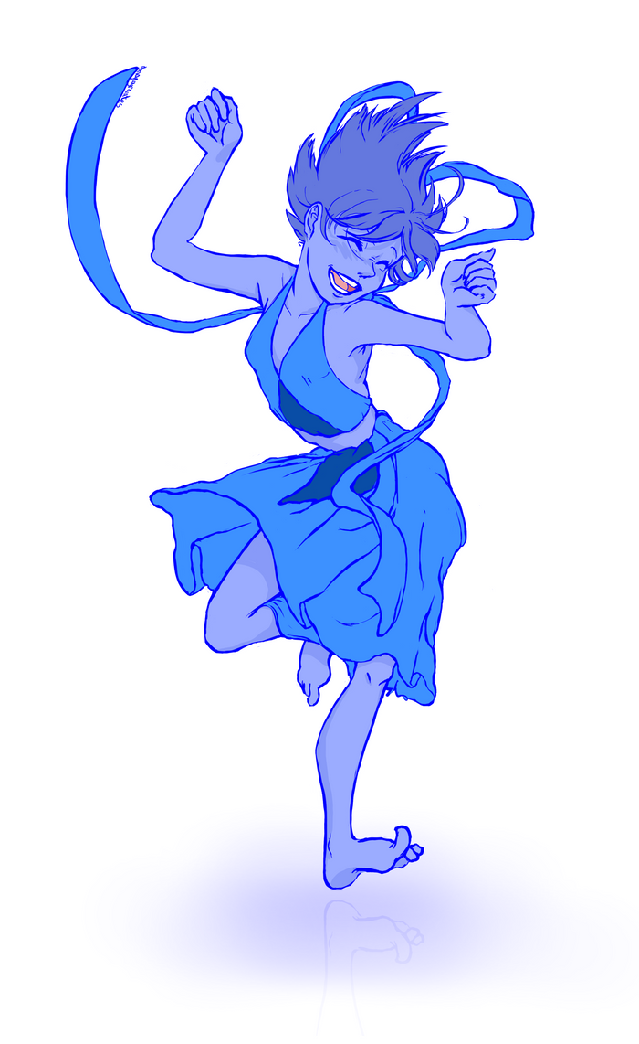 Something I needed to draw after watching "Nitty Gritty" - www.youtube.com/watch?v=t63kQ0… . I'm full of happiness and who could be a bigger challenge to cheer up than old Lapis Lazuli?