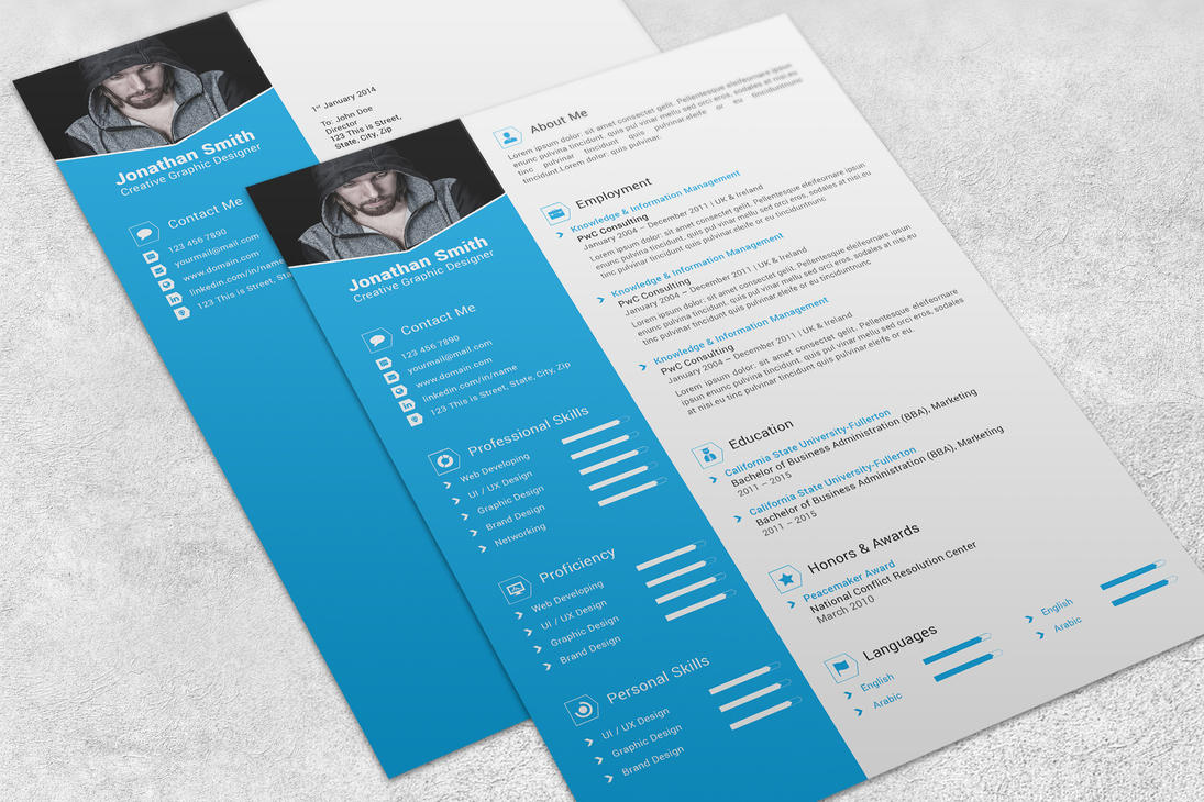 modern resume template by maruf1 on deviantart
