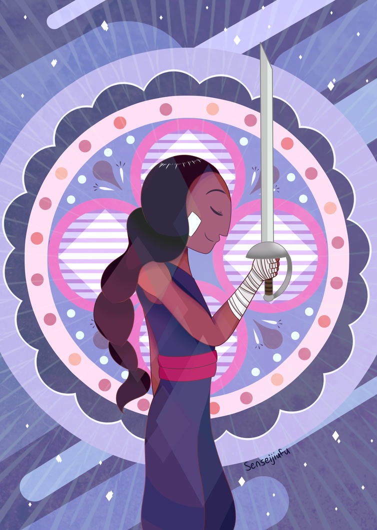 ///Redbubble///Reblog on Tumblr Sworn to the Sword is one of my favourite episodes in Steven Universe and Connie, Steven, and Pearl (yes Pearl) were amazing in it. The song is also ridiculously cat...