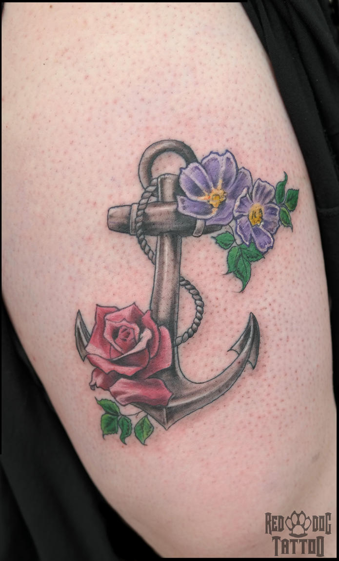 Girly Anchor Tattoo by Reddogtattoo on DeviantArt
