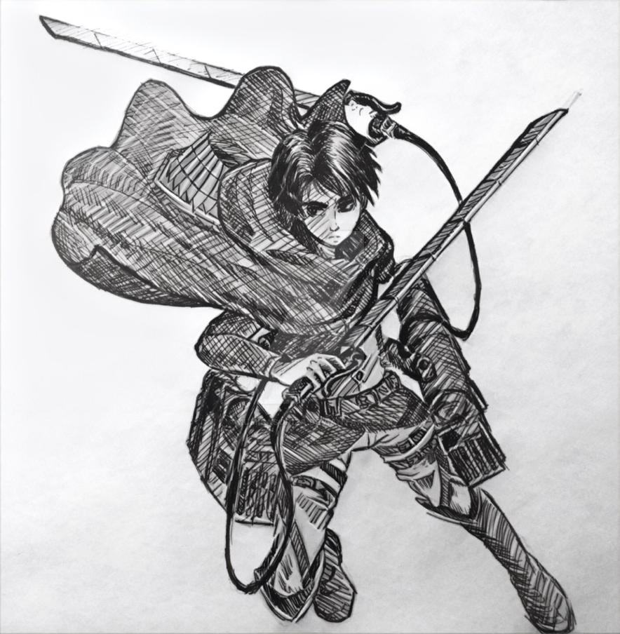 Attack on Titan Pen Sketch by KumiSasoriza on DeviantArt