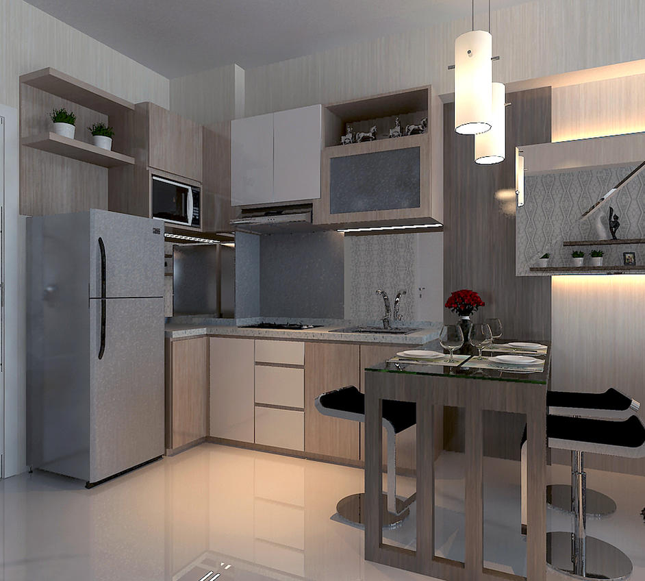 Design Interior Kitchen Set Apartment Surabaya By AKinteriors On