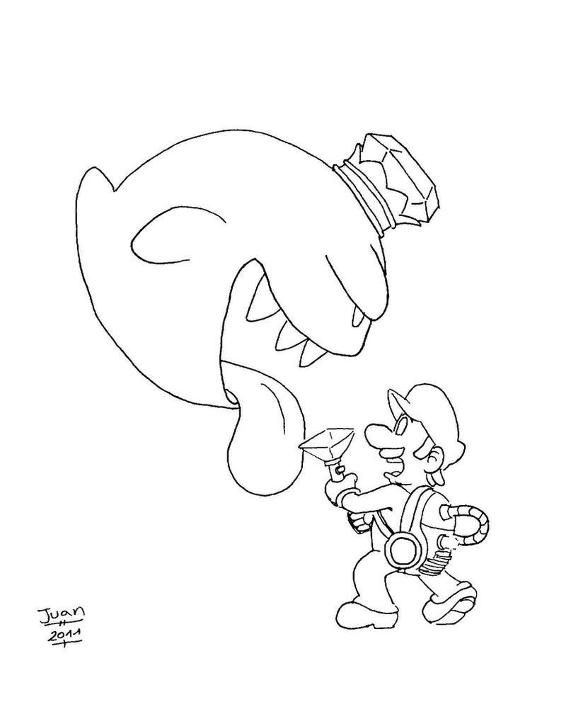 Luigis Mansion 2 Lineart by peaceelectronics