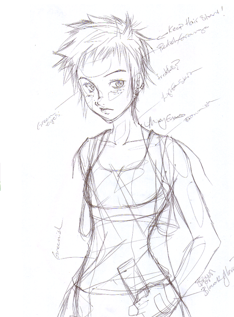 Tough Girl Rough Sketch by bloodygoodness on DeviantArt