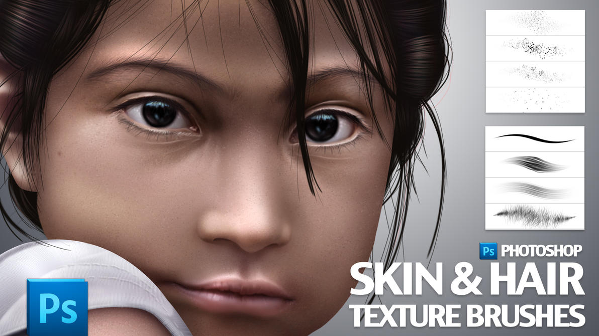 Skin and Hair Texture Brushes by castrochew