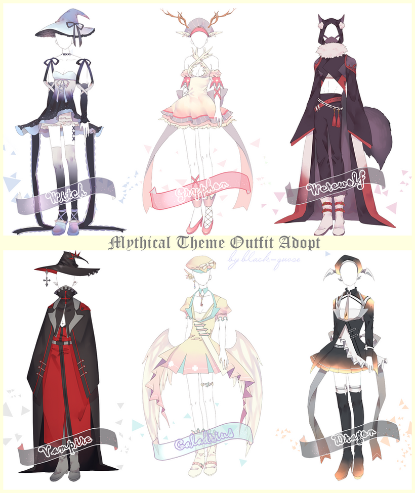 [CLOSED] Mythical Theme Outfit Adopt #24 by Black-Quose on DeviantArt