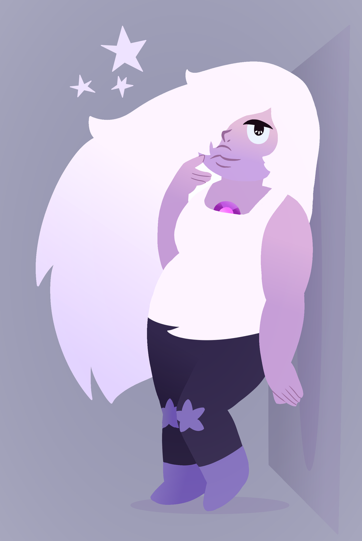 I watched a walk-through of Save the Light recently and I liked the game, but especially the art style. So here is Amethyst from Steven Universe as lineless art.