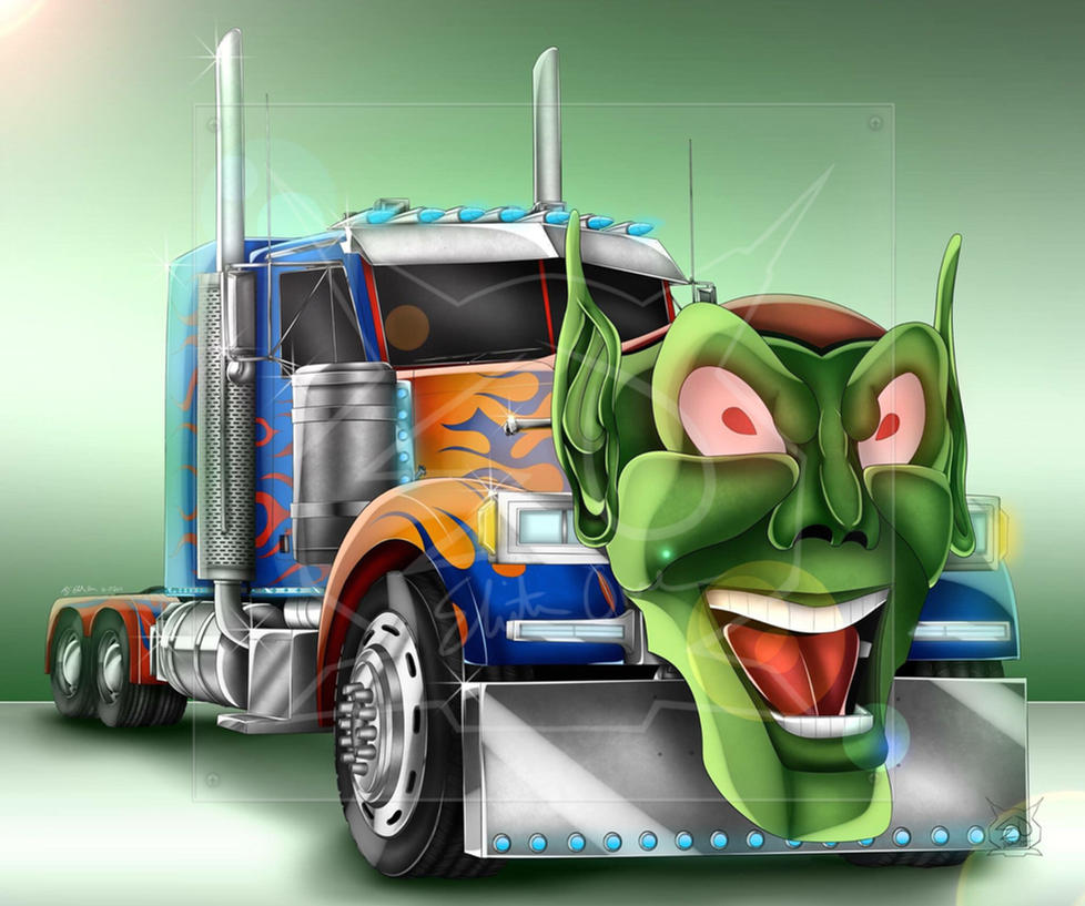 Optimus with Maximum Overdrive Green Goblin Face by ElitaOneArts on ...