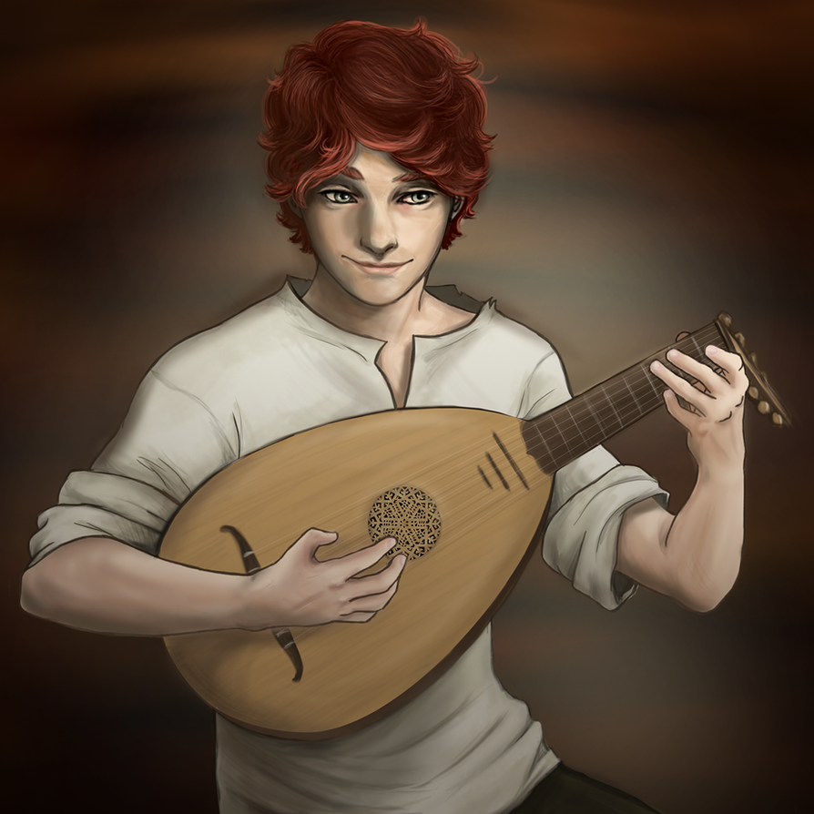 Peinando a Kvothe Kvothe_and_his_lute_by_aibunny-d6w7yva