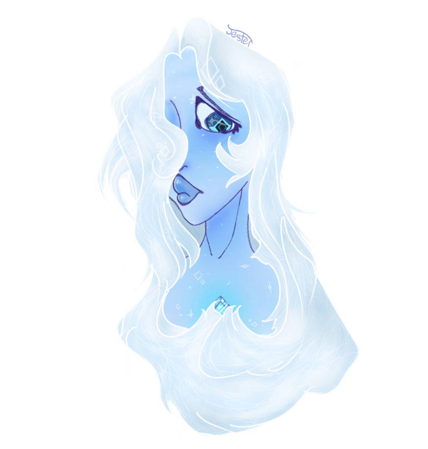 Christmas night I drew a random sketch of a head and it turned into Blue Diamond. Previously posted on my last deviantart account but I deleted it bc I wanted to move pfft