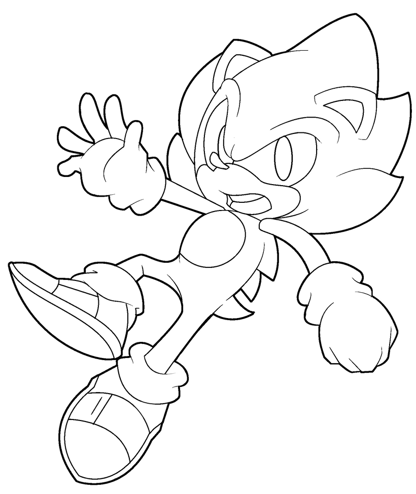 Super Sonic Coloring Page by tenheart on DeviantArt