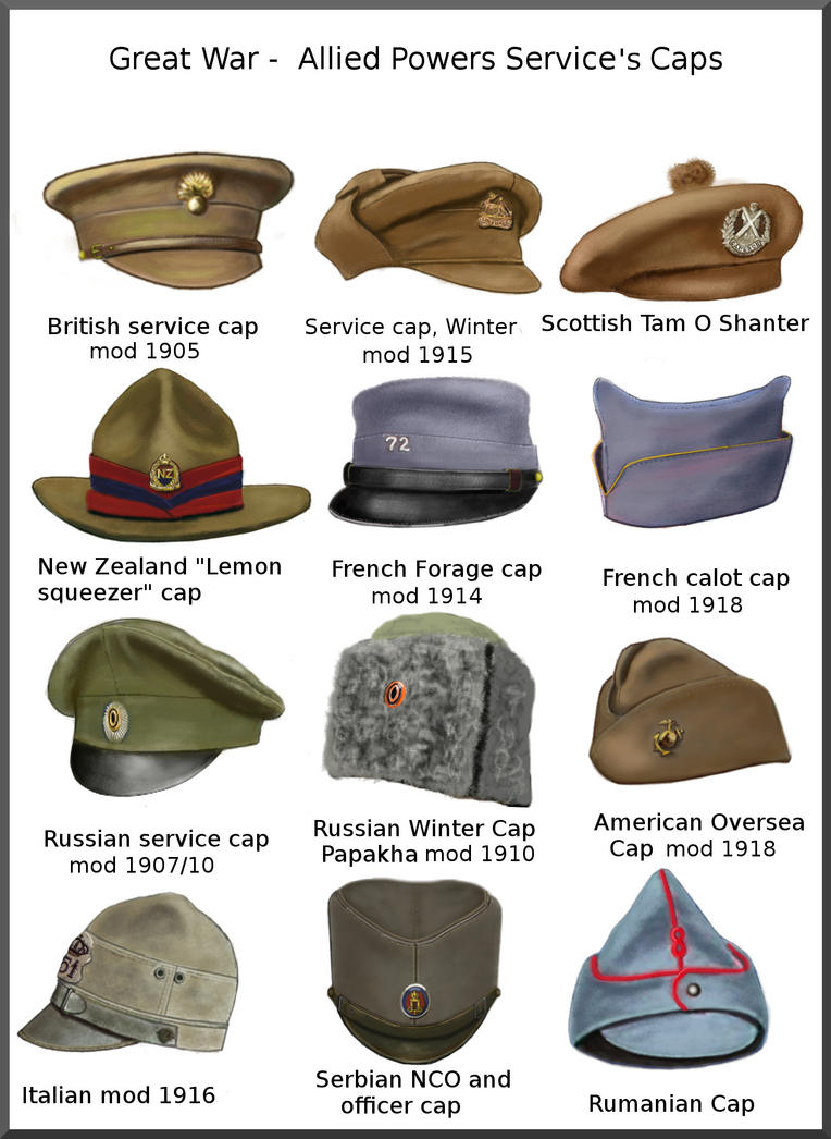 ww1 - Allied Power Service's caps by AndreaSilva60 on DeviantArt