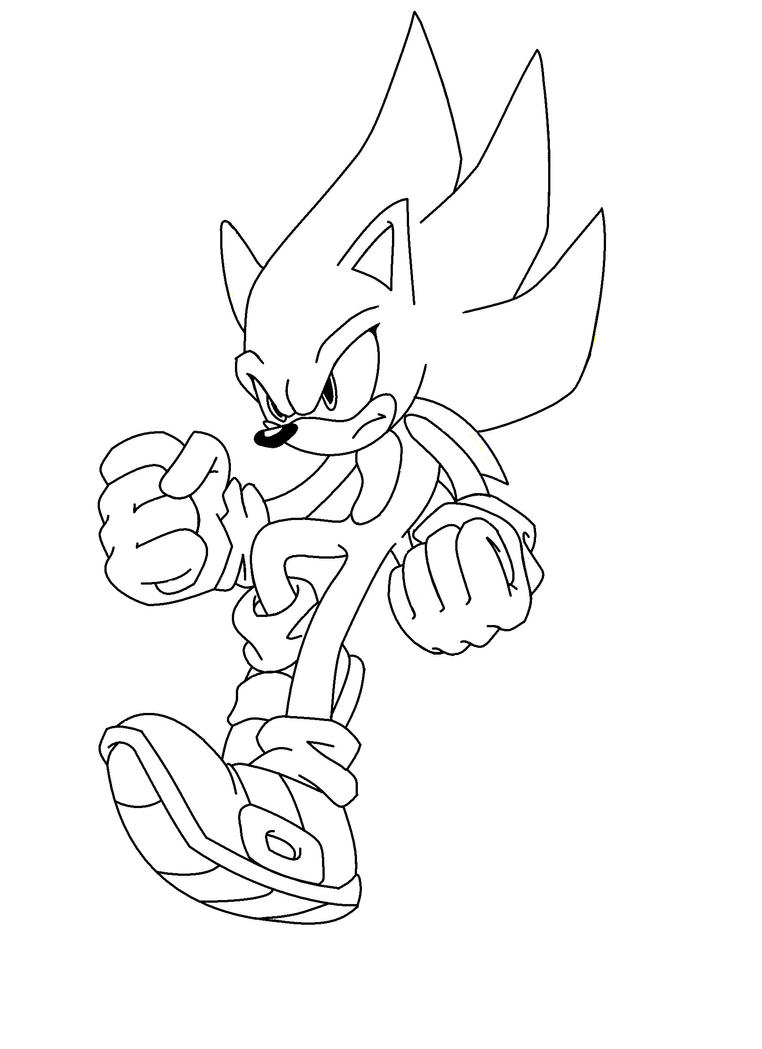 Super Sonic computer lineart by nothing111111 on DeviantArt