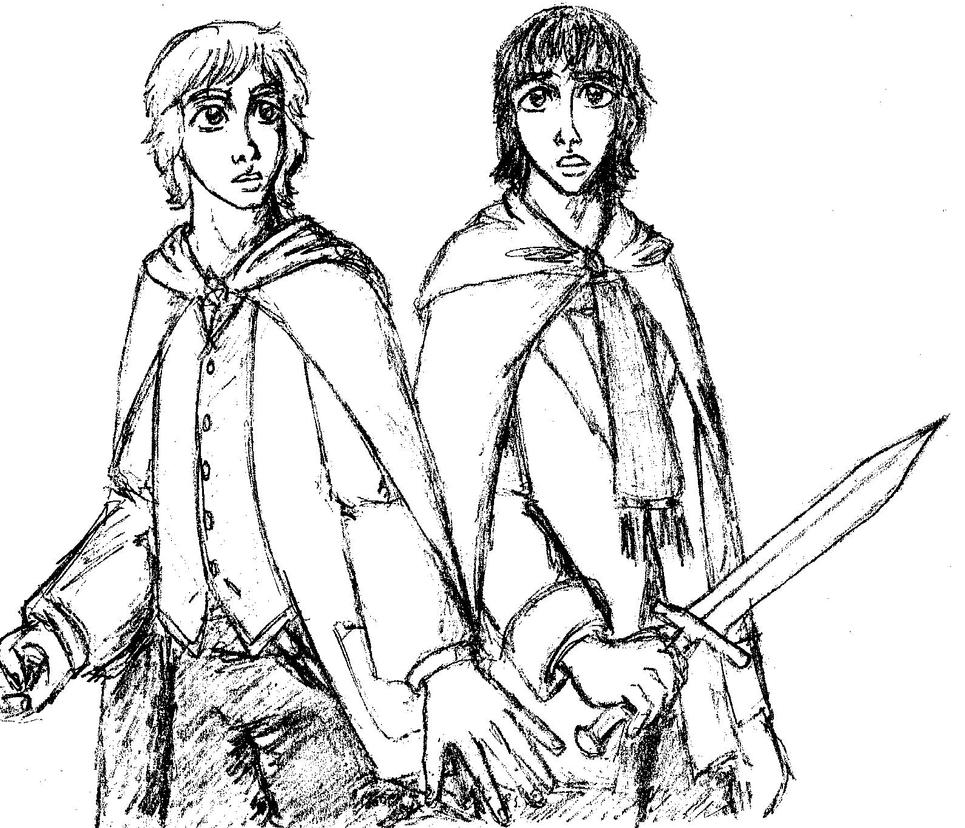 Merry and Pippin Sketch by FantasyBebop on DeviantArt