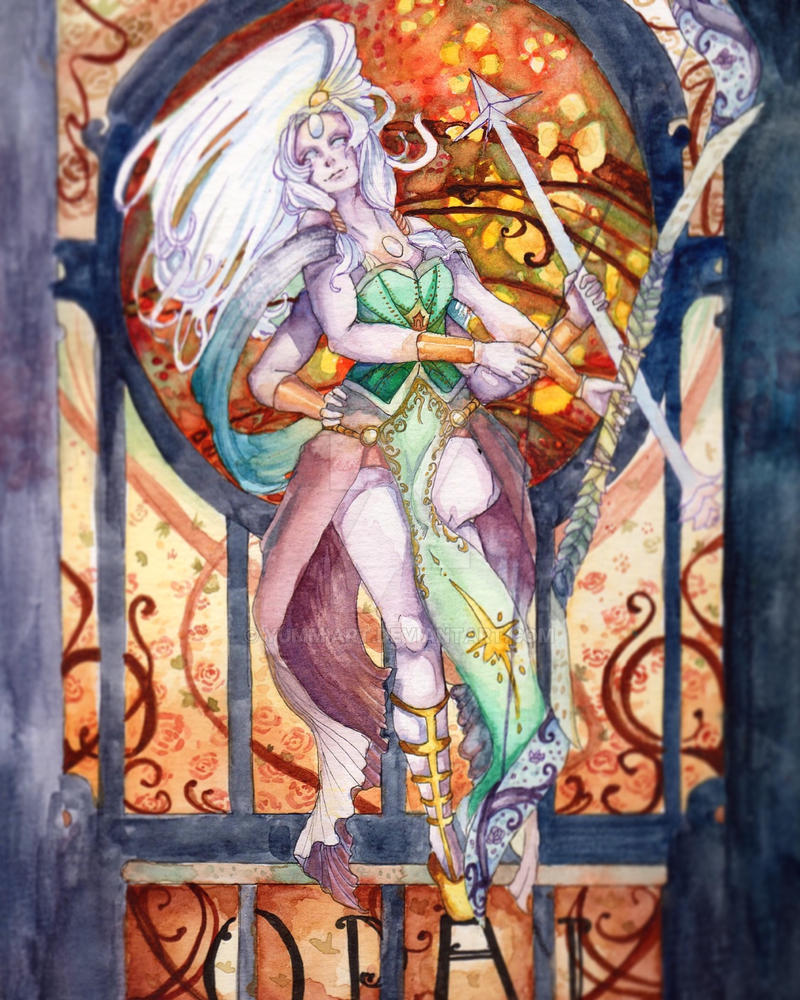 my first water color of 2016! i've been wanting to do this for a while and i finally did ;u; probably will sell this as a print along with my sugilite painting.