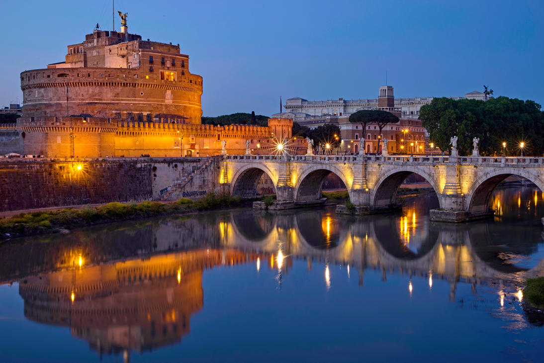 Rome by night-Castel Sant'Angelo by CitizenFresh on DeviantArt